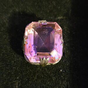 Pink Sterling Silver Vintage Ring Size 5 & 3/4